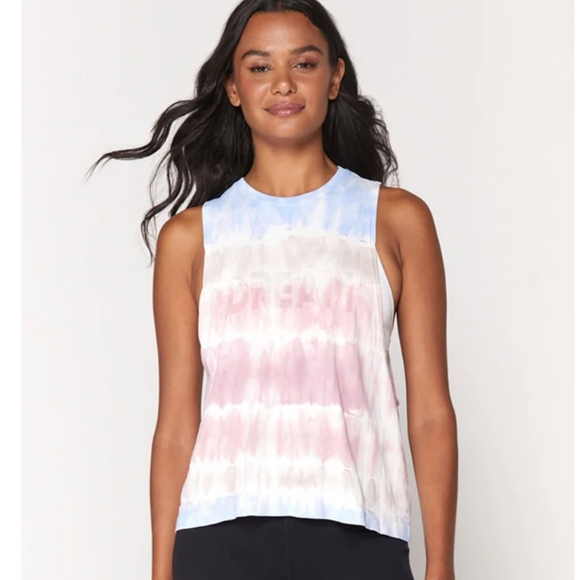 Spiritual Gangster DREAM Active Flow Tank Top in Seashell Tie Dye Sz. M/L - Picture 3 of 10